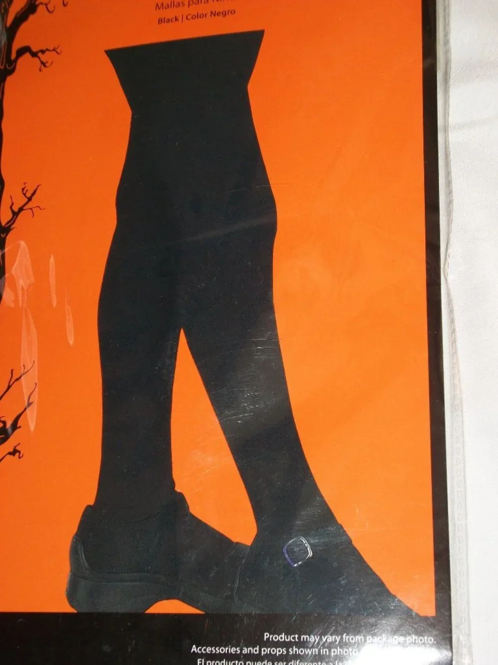 Halloween Costume Child's Black Tights Witch Pumpkin Girls Tall Waist 27